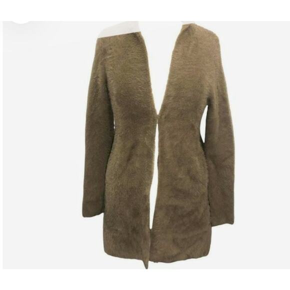 Soft Surroundings Maven Topper Fuzzy Sweater Long Brown Taupe Womens Size M - Picture 3 of 9